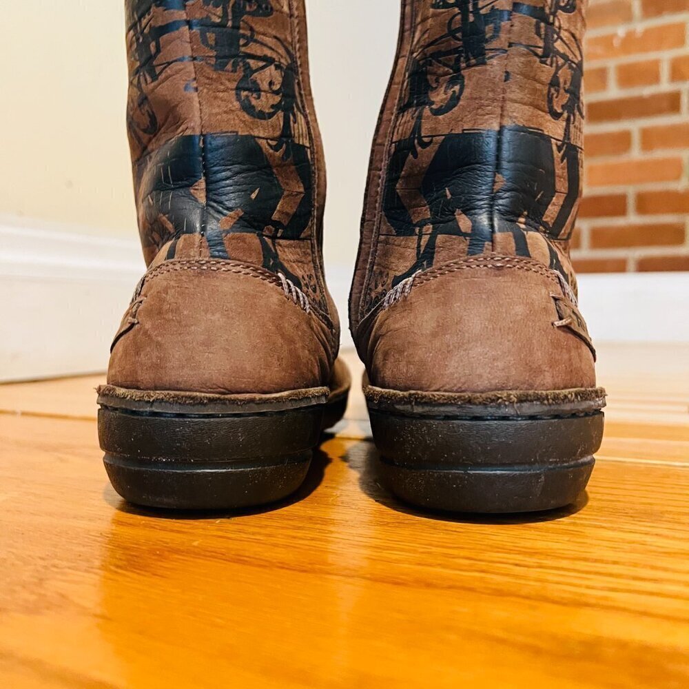 TEVA Kiru Brown Nubuck Leather Aztec Fleece Lined Mid Calf Boots Women's 8.5 - Picture 9 of 16